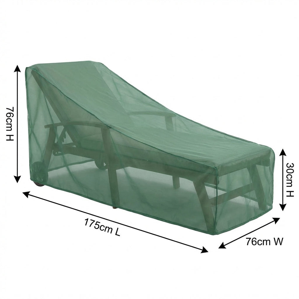 Sun Lounger Cover – 175cm Green – Waterproof Polyester – Outdoor Protection