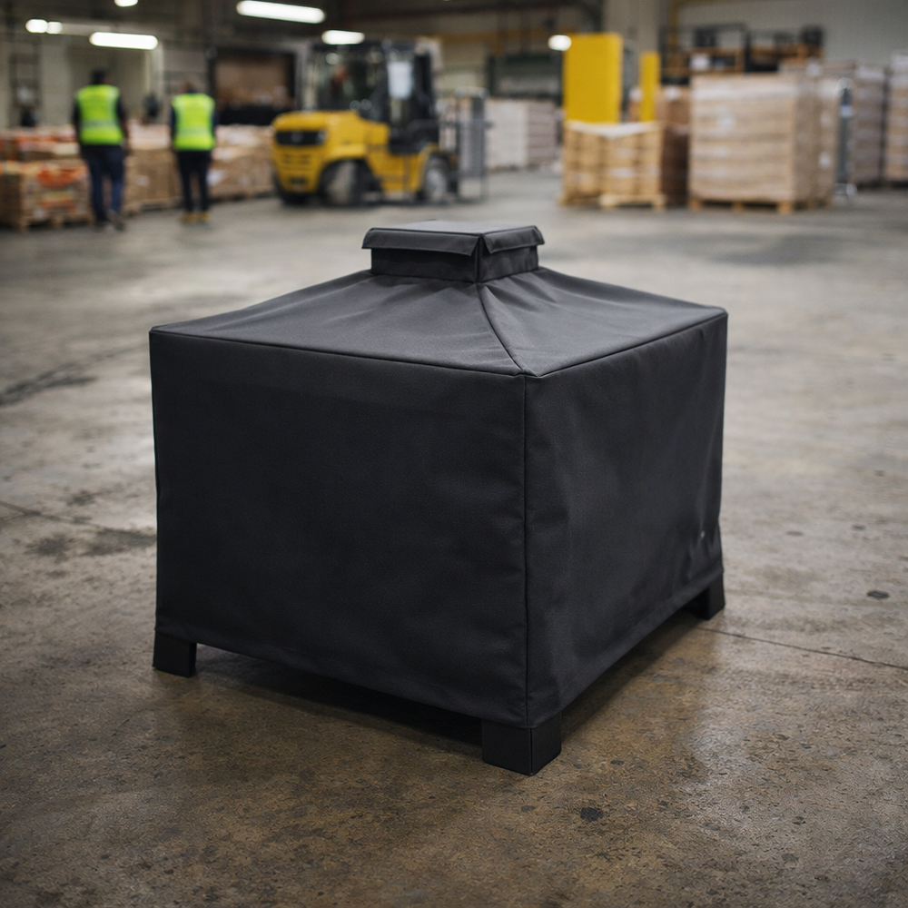 Large Square Fire Pit Cover – Charcoal – Durable Polyester – Outdoor Protection