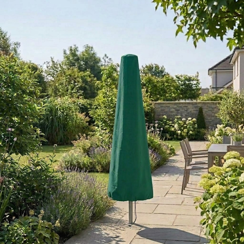 Medium Parasol Cover – Green – Durable Polyester – Outdoor Protection