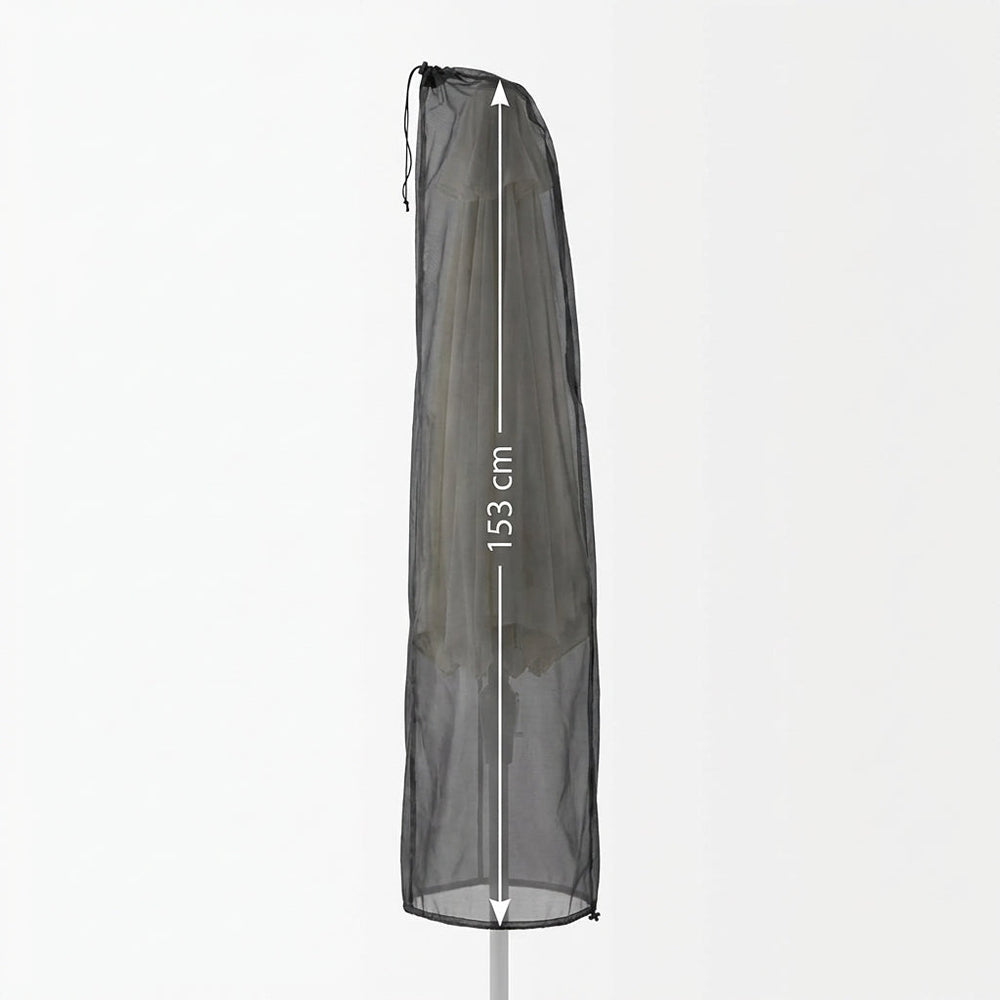 Large Parasol Cover – Black – Heavy Duty Waterproof Polyester – Outdoor Protection
