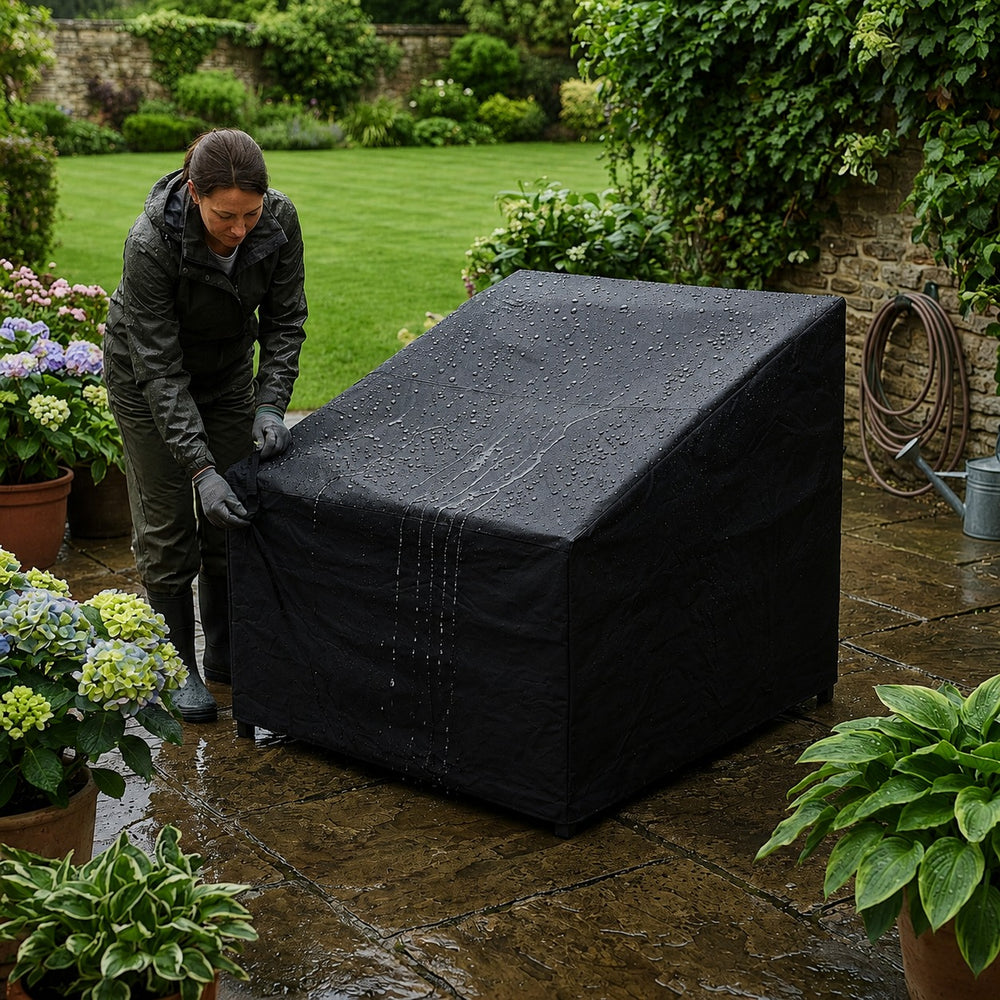 Heavy Duty Large Centre Unit Cover – Black – Polyethylene – Garden Sofa Protection
