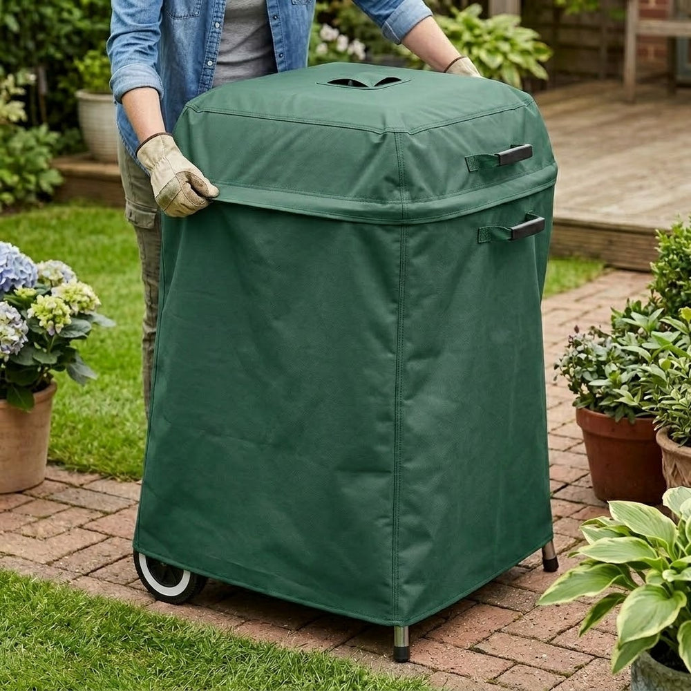Square Barbecue Cover – 68cm Green – Super Tough Weather Protection