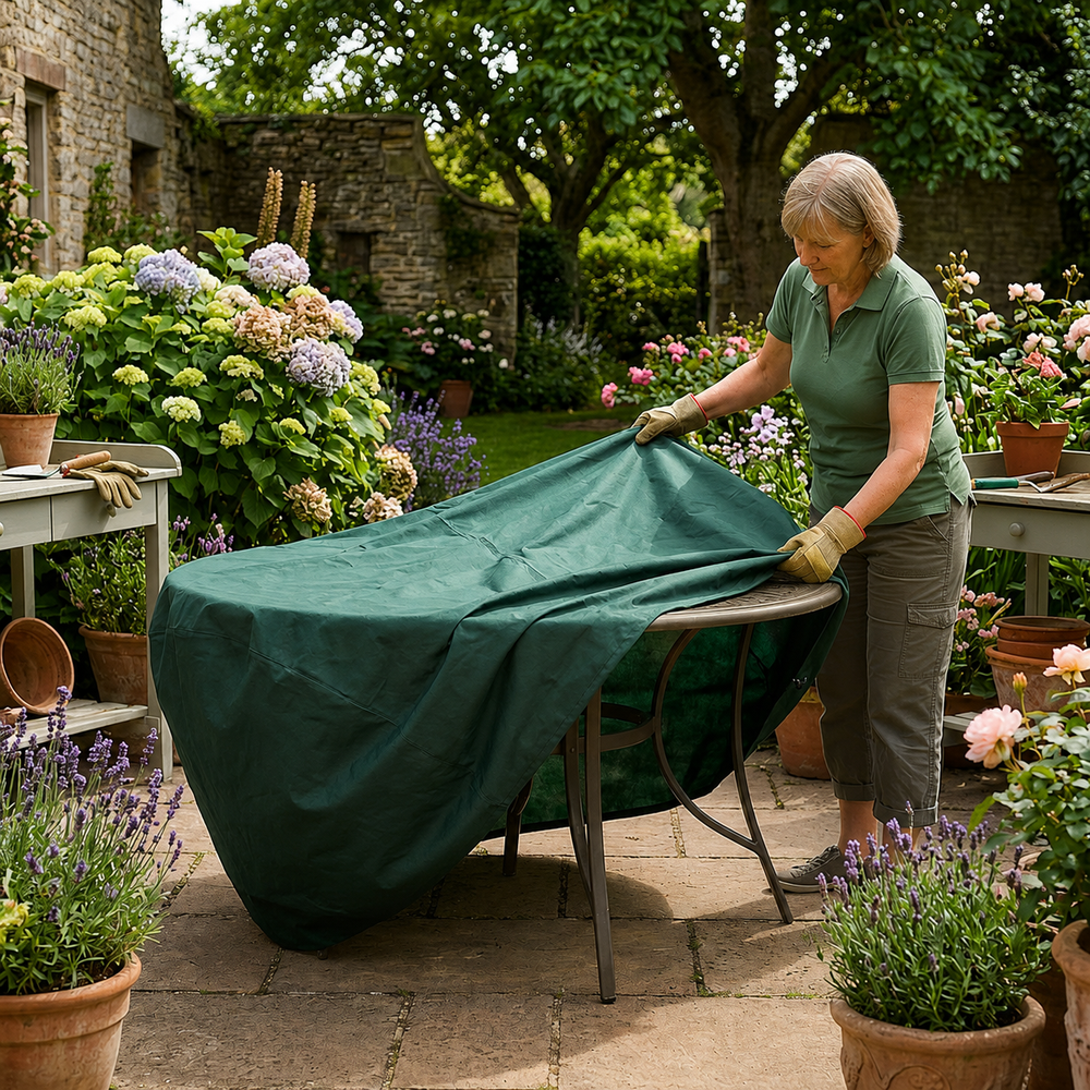 Circular Table Cover – 4-6 Seat – Reversible PVC Polyester – Outdoor Protection
