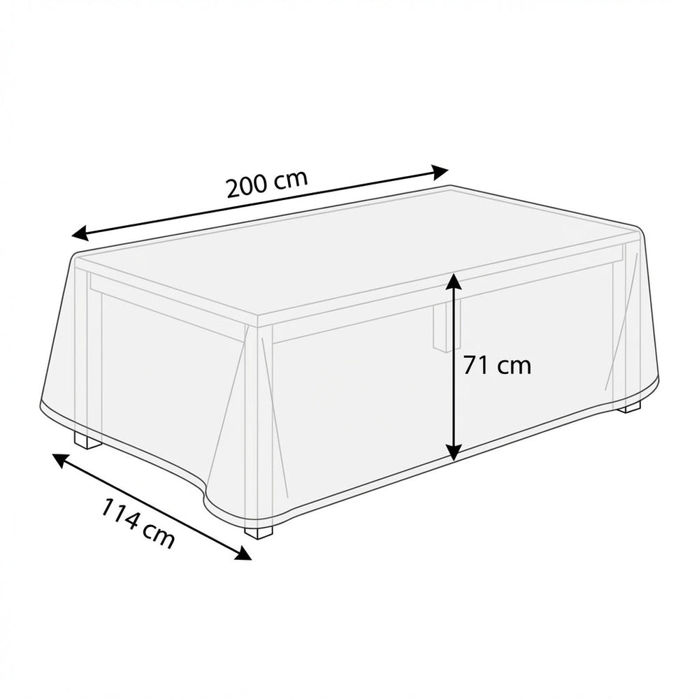 Heavy Duty 8 Seater Rectangular Table Cover – Green – Polyethylene – Outdoor Protection