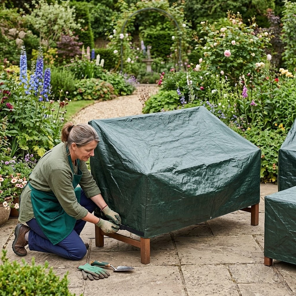 Heavy Duty 2 Seater Bench Cover – Green – Polyethylene Protection – Outdoor Furniture