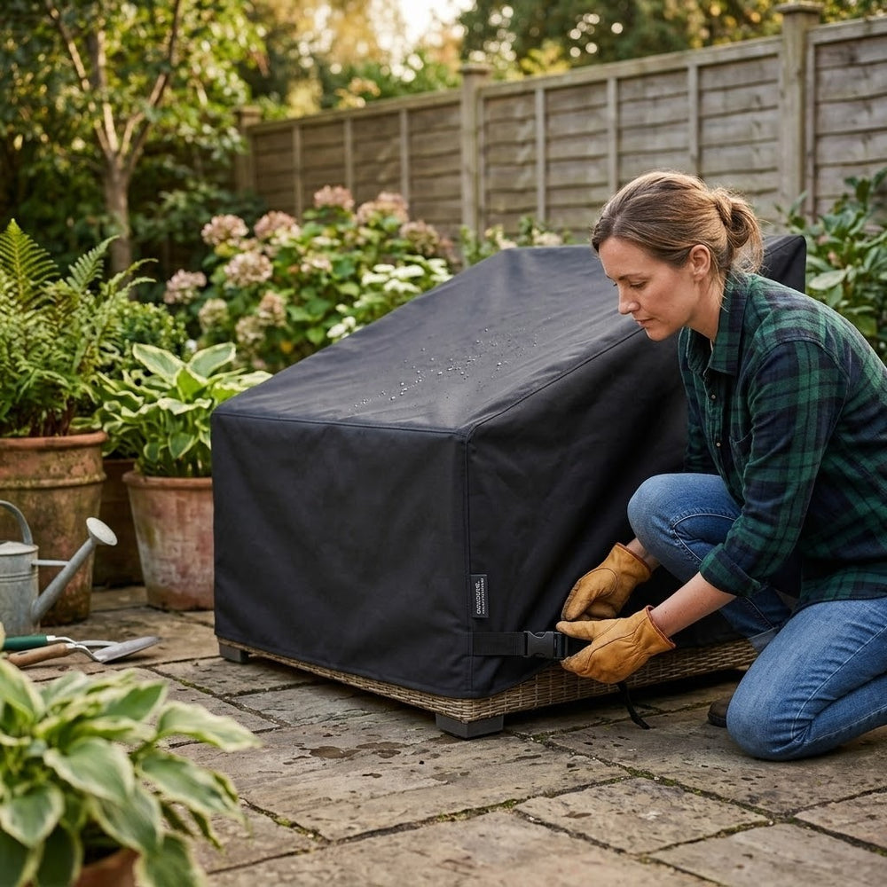 Large Outdoor Sofa Cover – Black – Super Tough Waterproof – Garden Furniture Protection