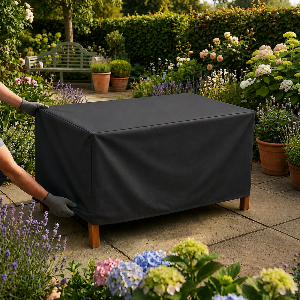Rectangular Table Cover – Small Charcoal – Durable Polyester – Outdoor Protection