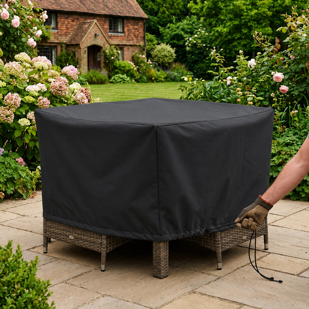 4 Seater Cube Set Cover – Medium Charcoal – Durable Polyester – Outdoor Protection