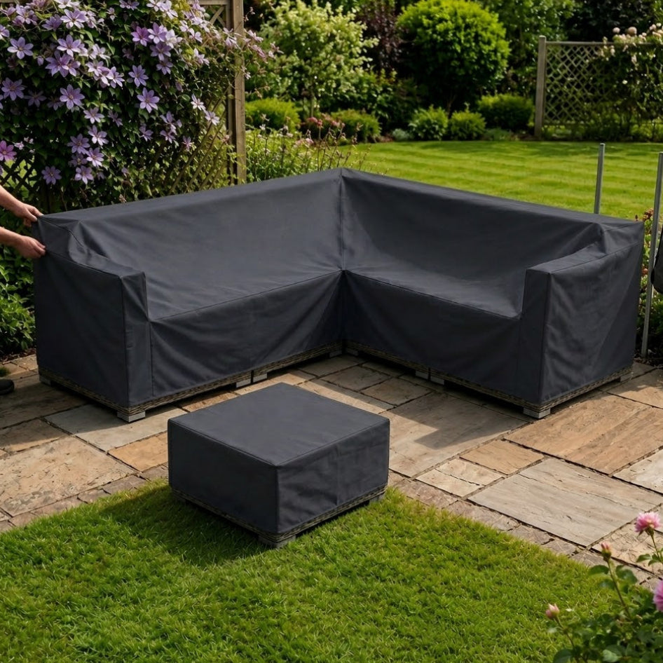 Corner Sofa Set Cover – Large Charcoal – Durable Polyester – Outdoor Protection