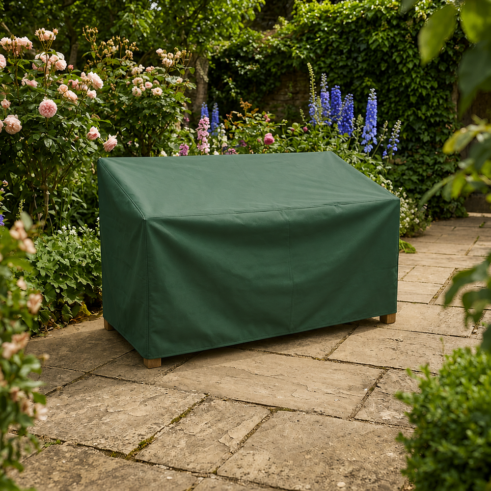 2 Seater Bench Cover – Small Green – UV Stabilized Polyester – Outdoor Protection