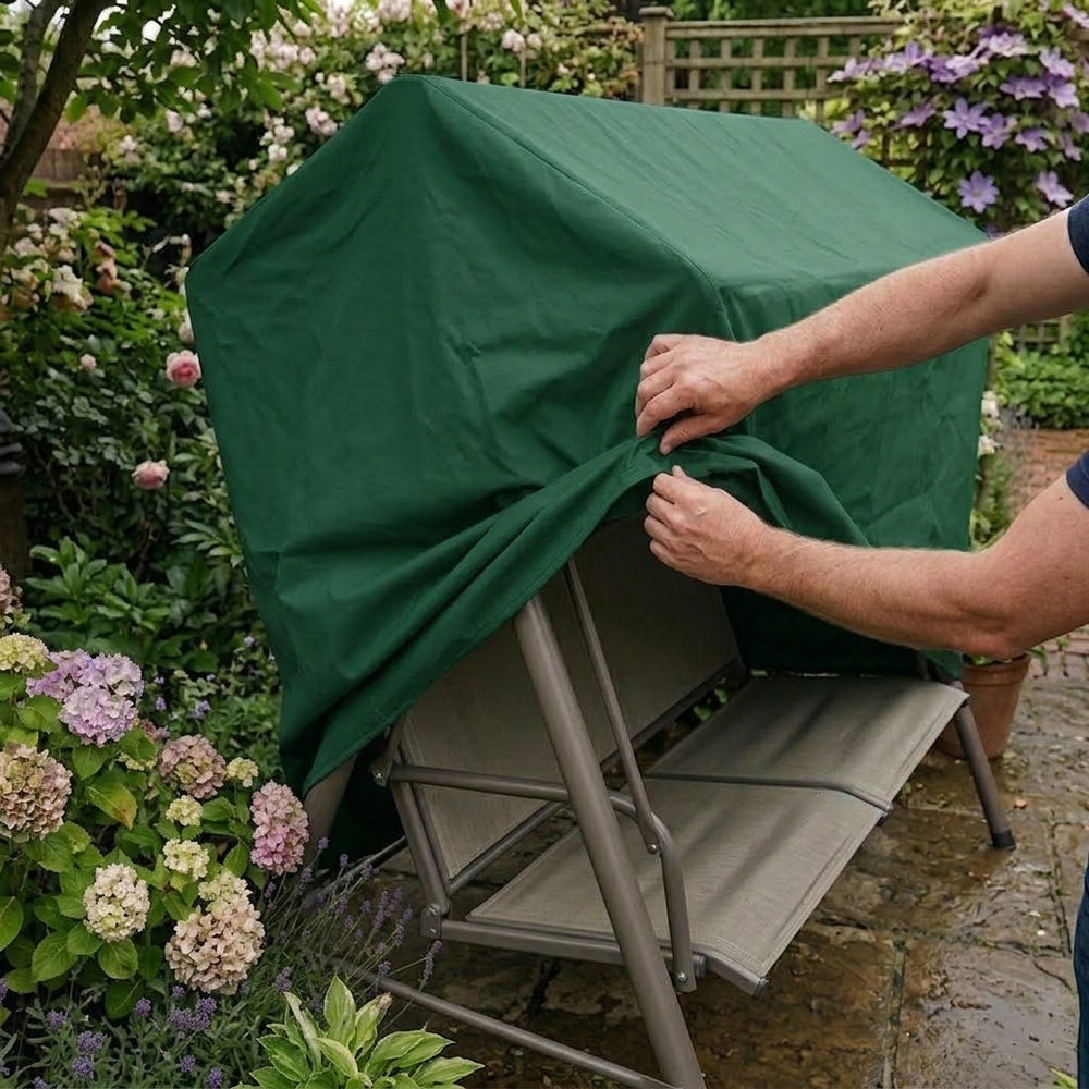 2 Seater Swing Seat Cover – Green – Super Tough Material – Outdoor Weather Protection