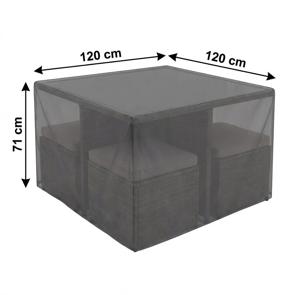 4 Seater Cube Set Cover – Medium Charcoal – Durable Polyester – Outdoor Protection