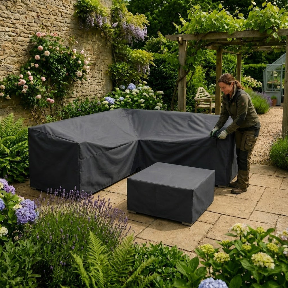 Corner Sofa Set Cover – Large Charcoal – Durable Polyester – Outdoor Protection