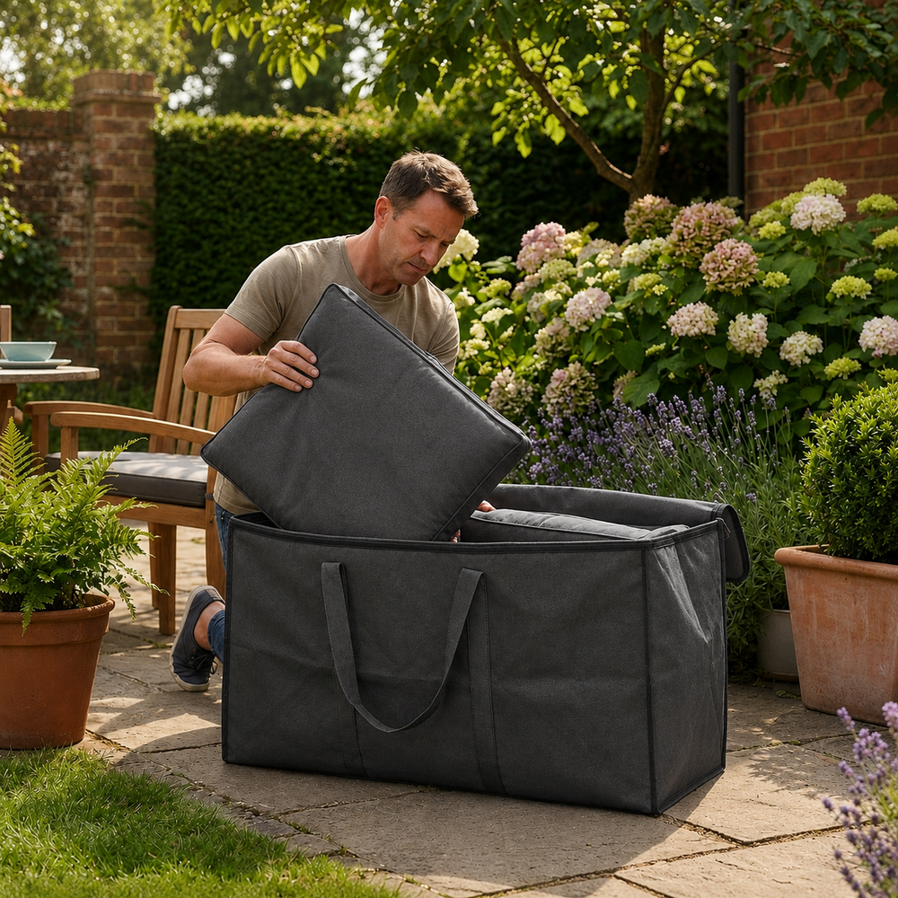 Cushion Storage Bag – Charcoal – Durable Polyester – Outdoor Protection