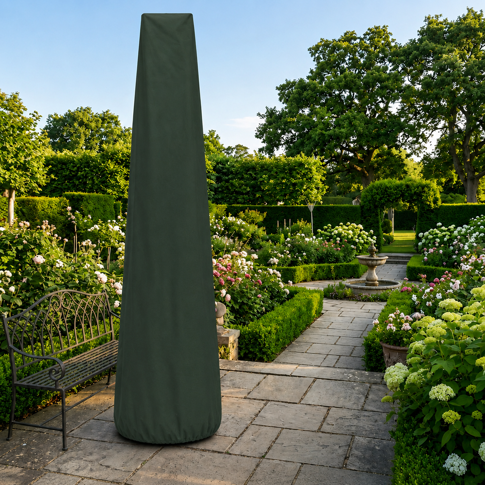 Extra Large Parasol Cover – Green – Heavy Duty Polyethylene – Outdoor Protection
