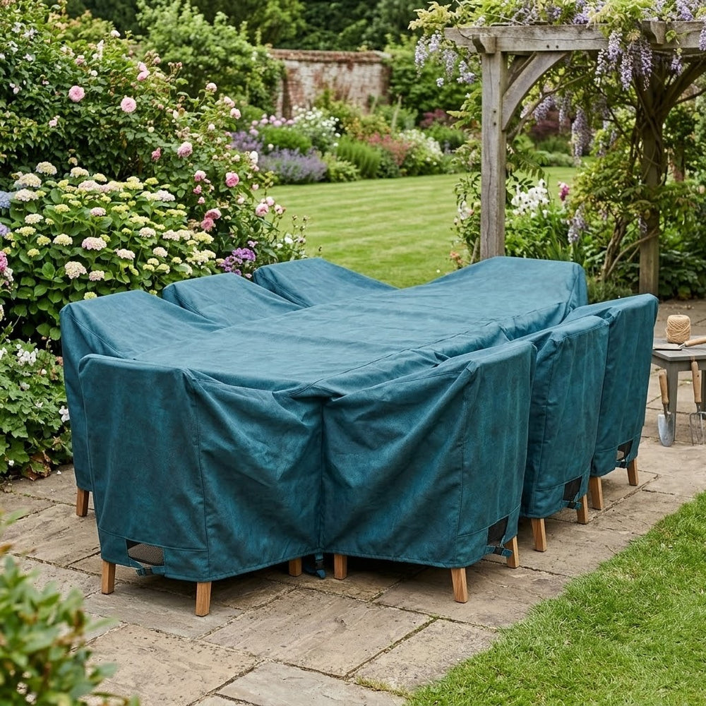 8 Seater Rectangular Furniture Cover – Green – Heavy Duty – Garden Protection