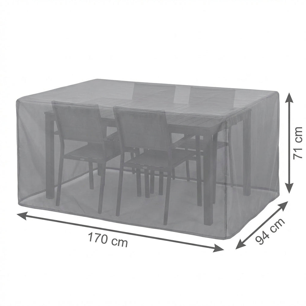 Rectangular Table Cover – Grey – Waterproof Polyester – 6 Seat Protection