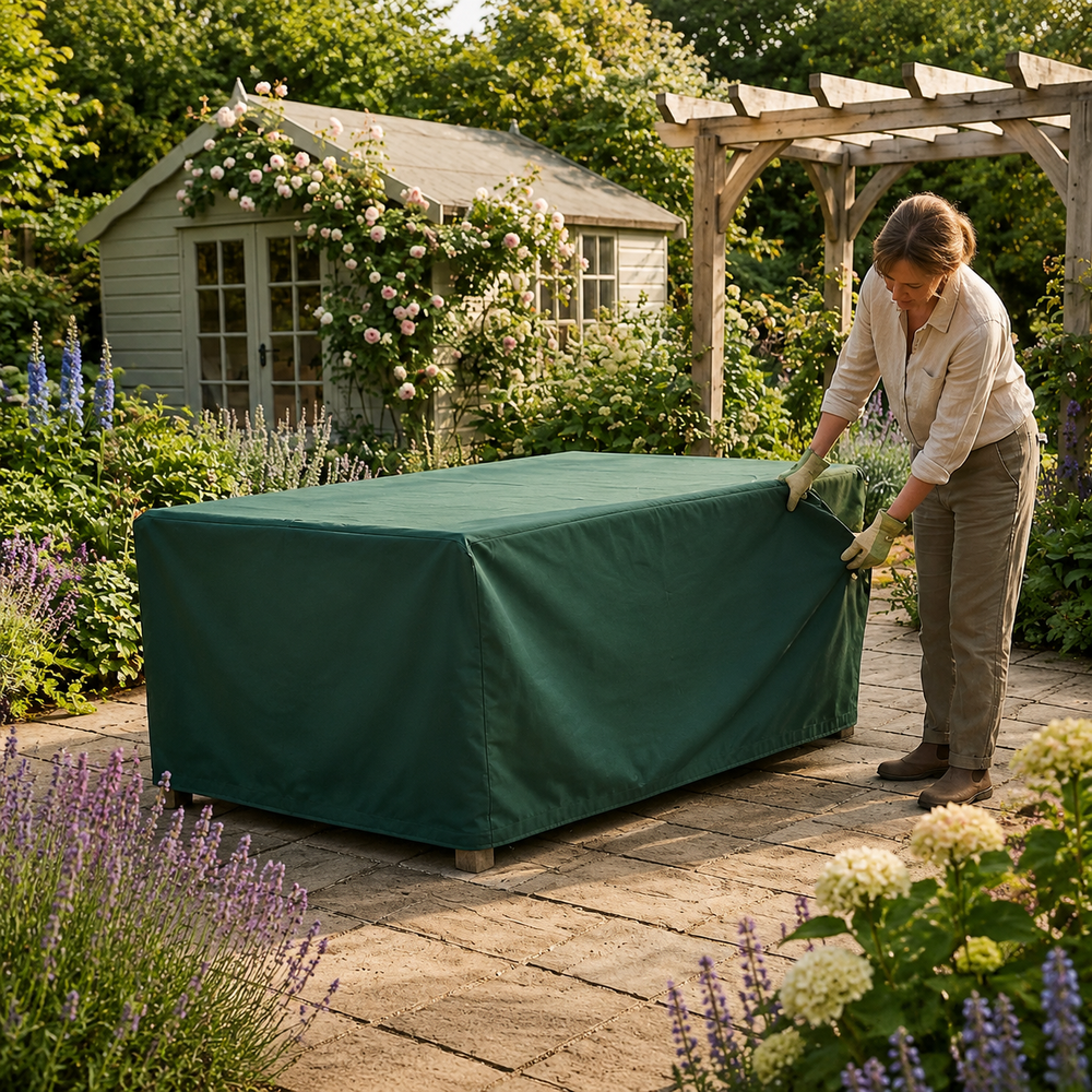 Rectangular Table Cover – 4 Seat Green – Waterproof Protection – Outdoor Use