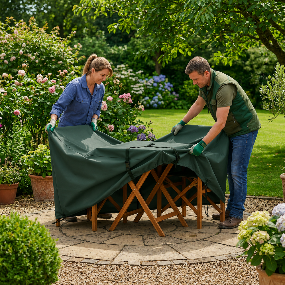 Heavy Duty 2 Seater Large Bistro Set Cover – Green – Polyethylene Protection – Outdoor Furniture