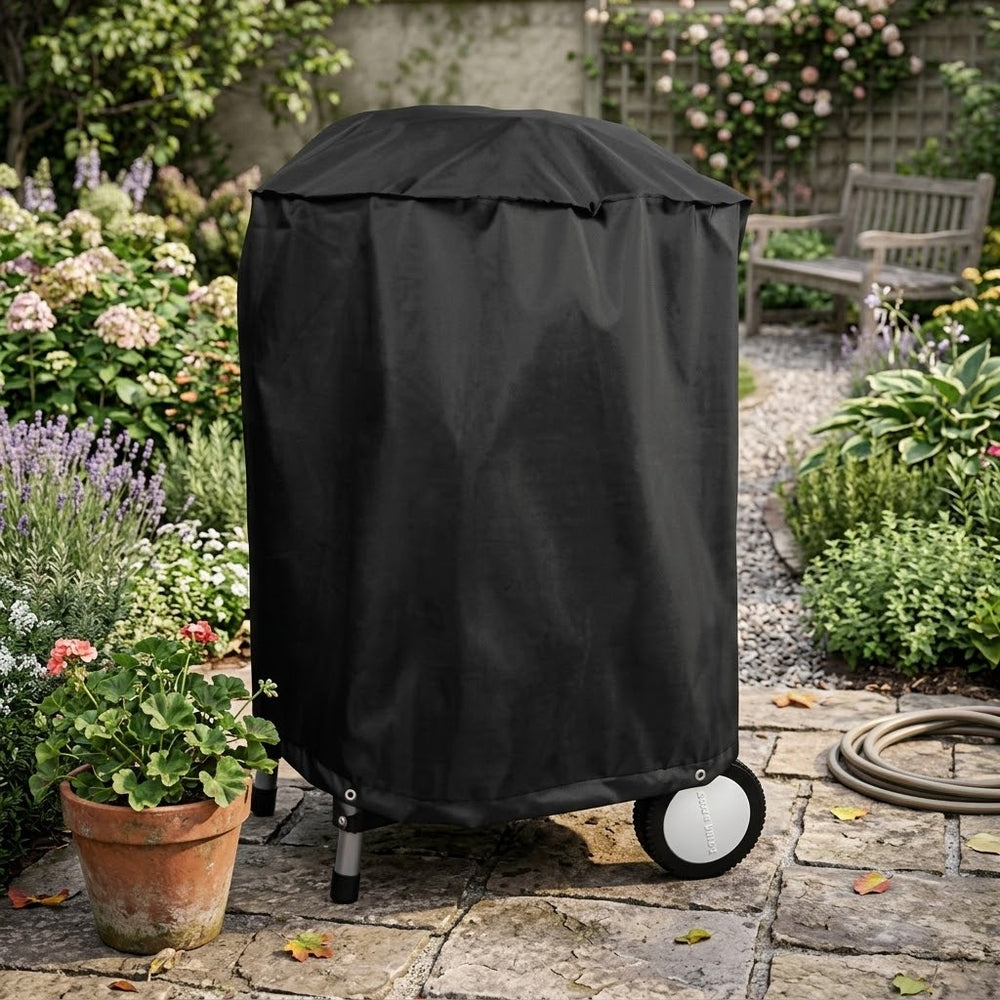 Heavy Duty BBQ Cover – 71cm Black – Waterproof PVC – Outdoor Grill Protection