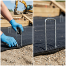 Premium Heavy Duty Steel U Pins for Track Guard - Pack of 25, 200mm Long x 8mm Diameter for Secure Ground Holding