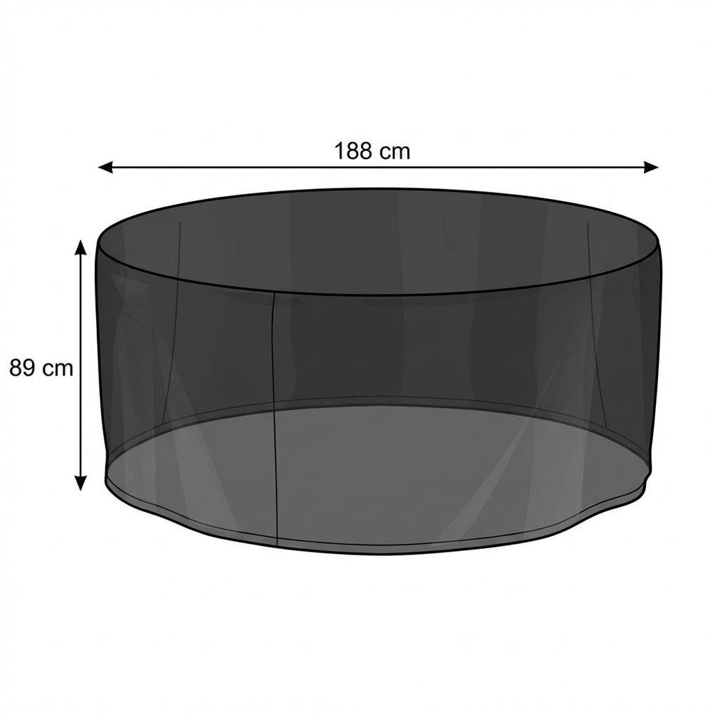 4-6 Seater Round Furniture Set Cover – Black – Heavy Duty PE – Outdoor Dining Protection