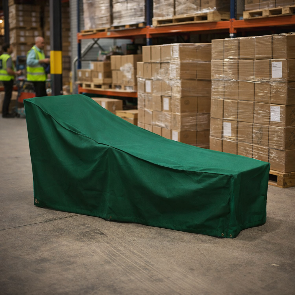 Sun Lounger Cover – 175cm Green – Waterproof Polyester – Outdoor Protection