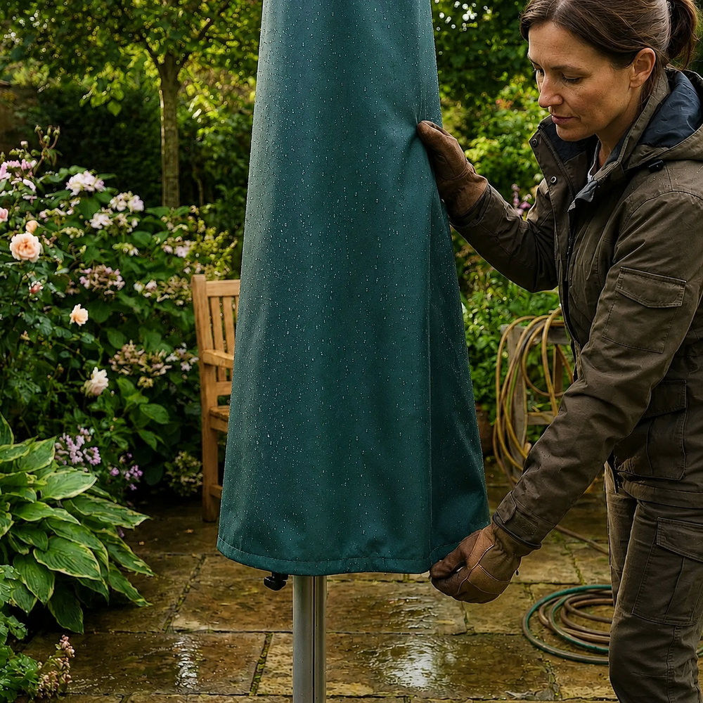 Cantilever Parasol Cover – Green – Super Tough Polyester – Outdoor Protection