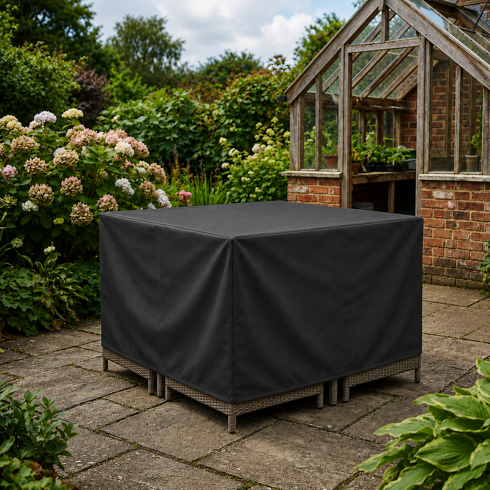 4 Seater Cube Set Cover – Medium Charcoal – Durable Polyester – Outdoor Protection