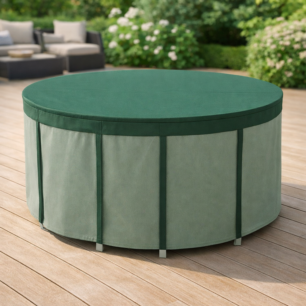 Circular Table Cover – 4-6 Seat – Reversible PVC Polyester – Outdoor Protection