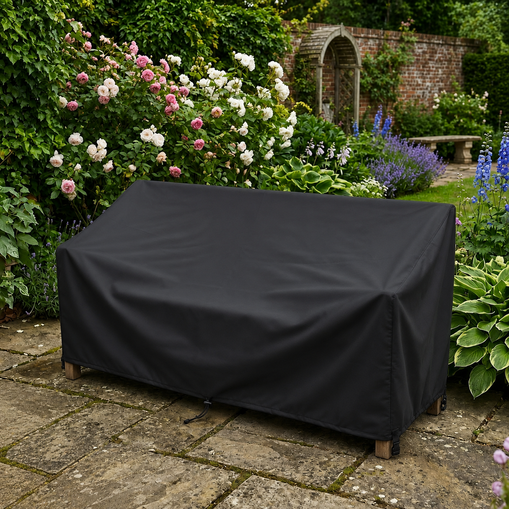 Heavy Duty 3-4 Seater Bench Cover – Black – Polyethylene – Outdoor Protection