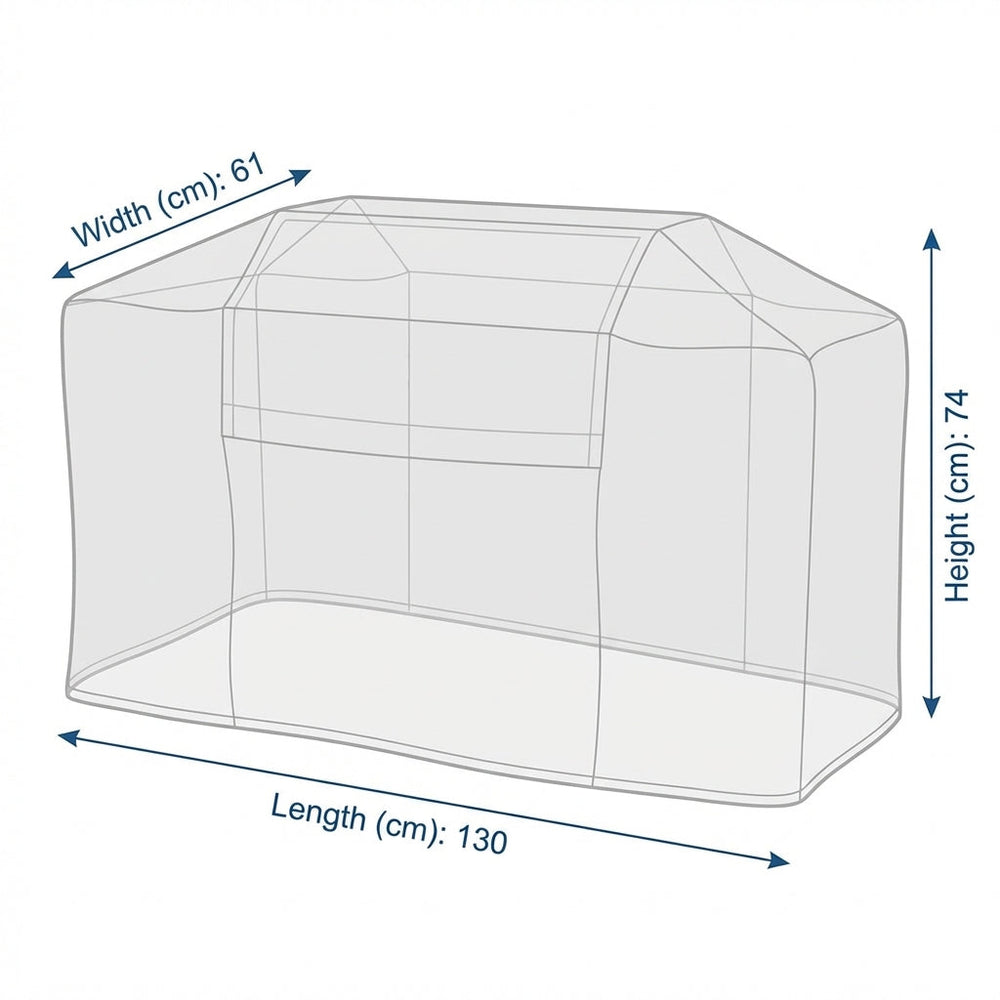 Medium Flatbed Barbecue Cover – Black – Multi-Layered Polyethylene – Outdoor Protection