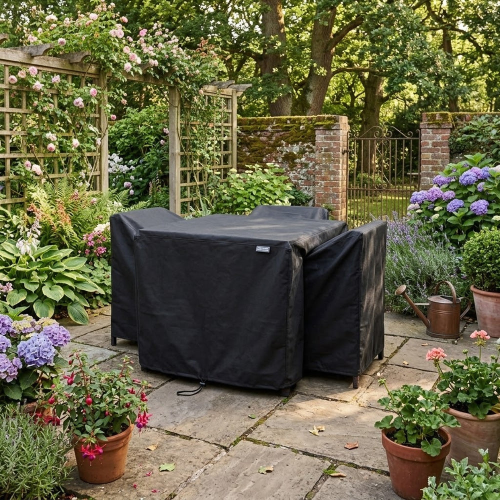 Large Cube Set Cover – Black – Super Tough Waterproof – Outdoor Furniture Protection