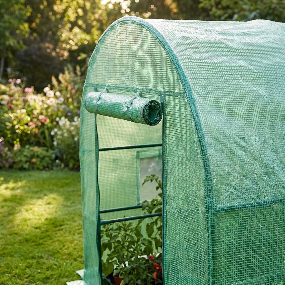 4m x 2m Polytunnel with 19mm Frame for Garden Protection - detail view