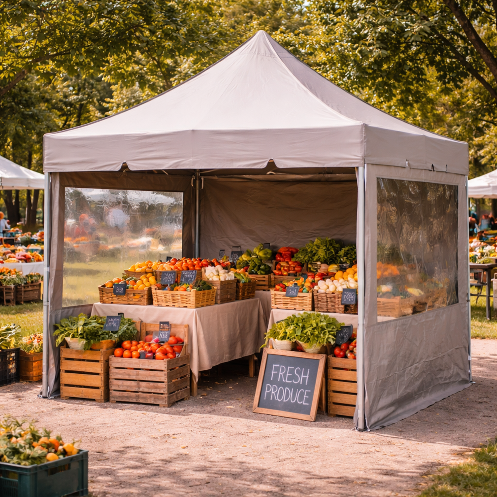 3x3m Moroccan Style Pop-Up Gazebo with 4 Sidewalls – White | Fully Enclosed Outdoor Marquee
