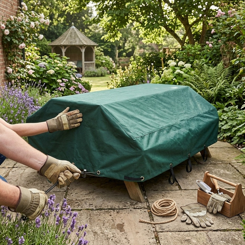8 Seater Picnic Table Cover – Green – Super Tough Material – Outdoor Protection