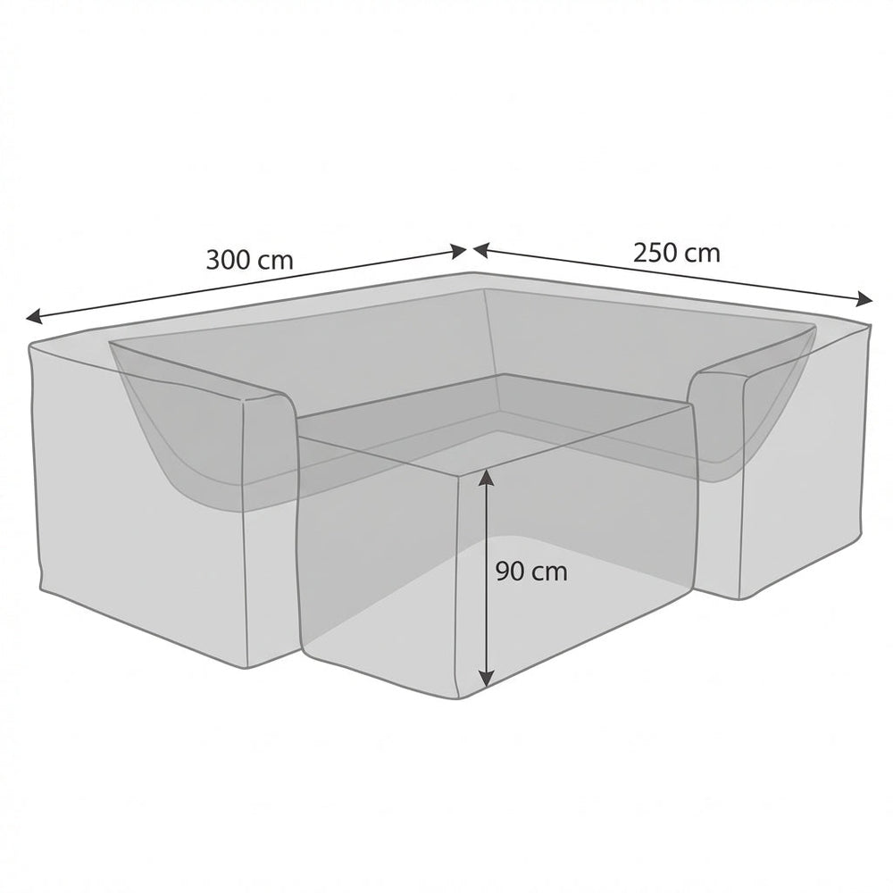 Rectangular Corner Sofa Dining Set Cover – 300cm Charcoal – Durable Polyester – Outdoor Protection