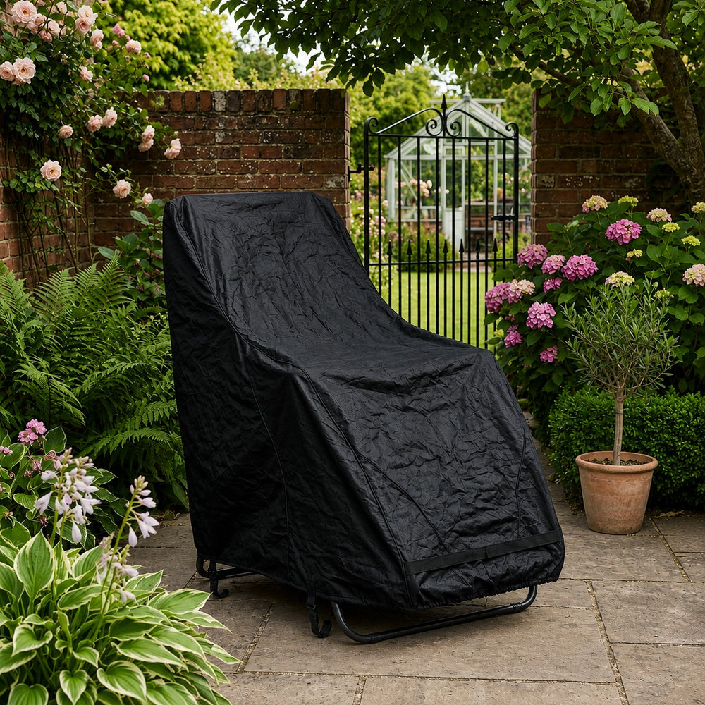 Reclining Chair Cover – Black – Heavy Duty Polyethylene – Outdoor Protection