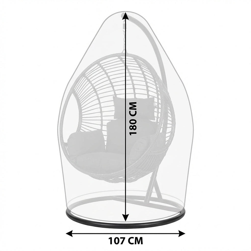 Deluxe Hanging Chair Cover – Black – PVC Backed Polyester – Outdoor Protection