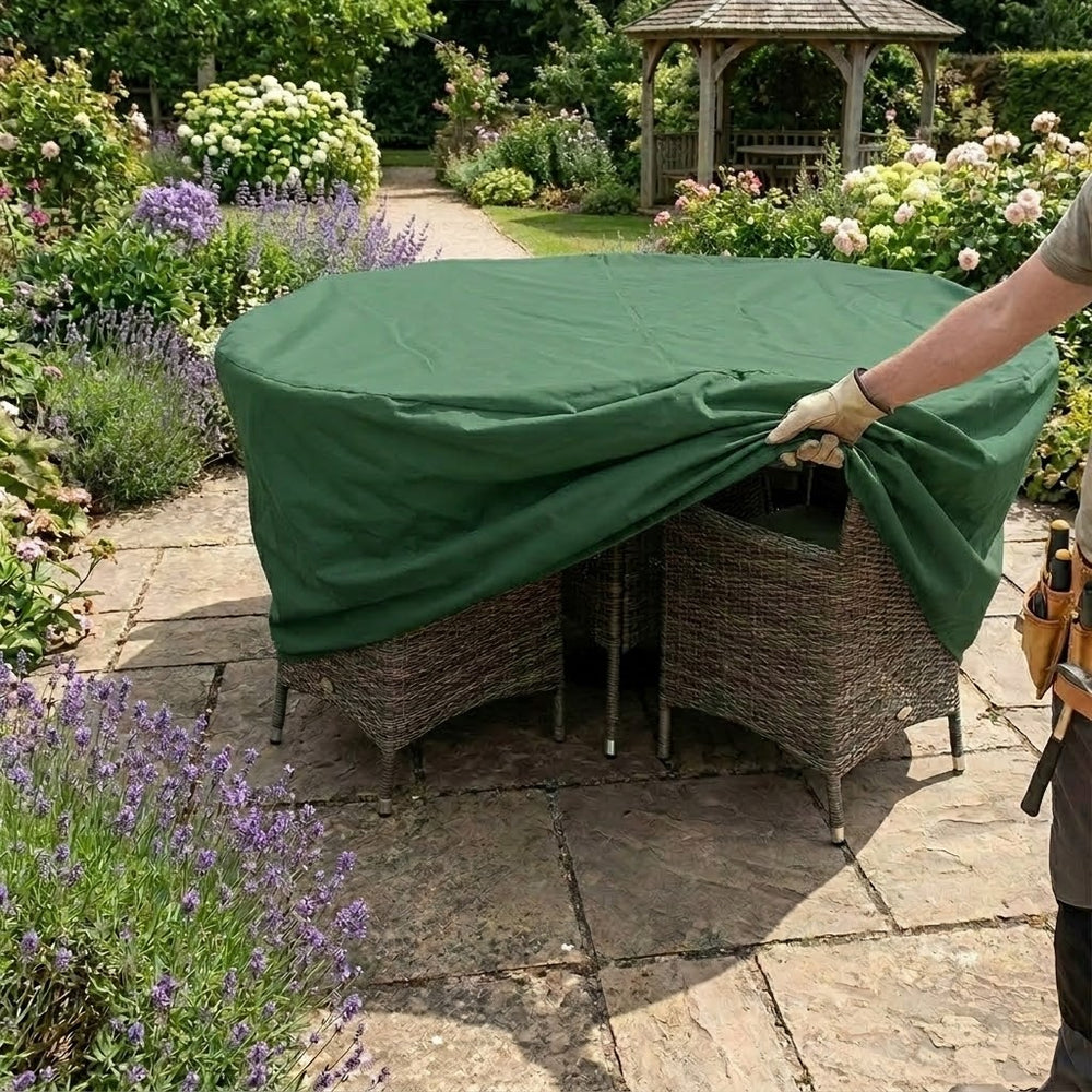 Circular Patio Set Cover – 80cm High – Reversible Polyester – 4 Seat Protection