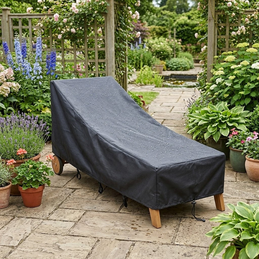 Sun Lounger Cover – Black – Super Tough Waterproof Protection – Outdoor Use
