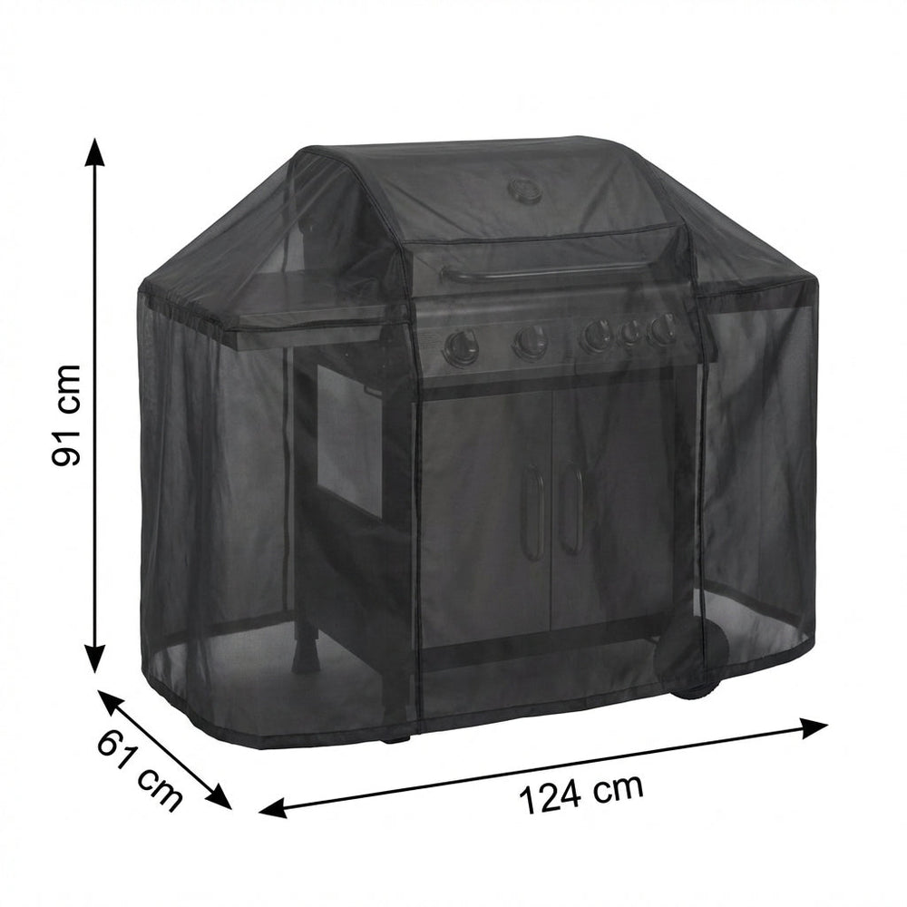 Barbecue Cover – Medium Black – Waterproof Polyethylene – Outdoor Protection