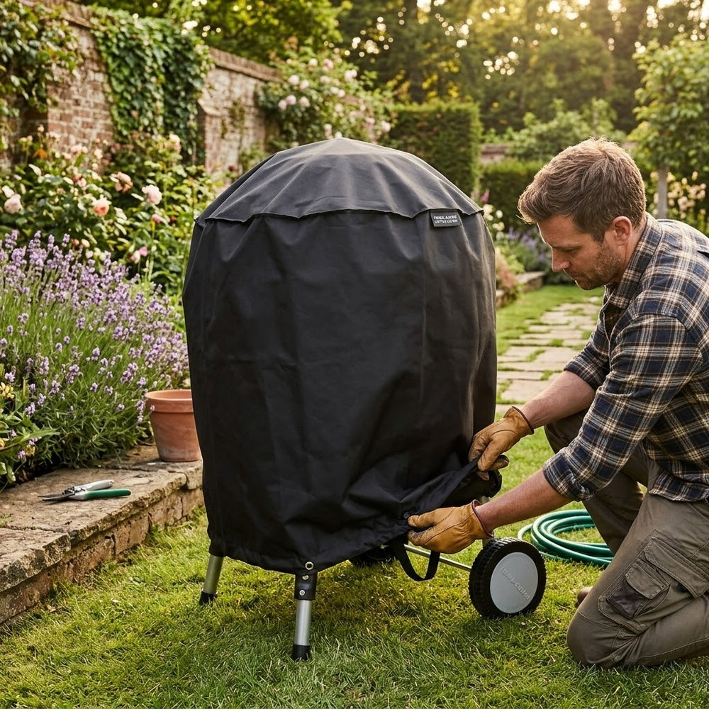 Heavy Duty BBQ Cover – 71cm Black – Waterproof PVC – Outdoor Grill Protection