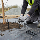 Premium Plastic Ground Anchor Pegs 150mm - Heavy Duty Round Head with Barbed Anchor Shaft for Secure Ground Covering