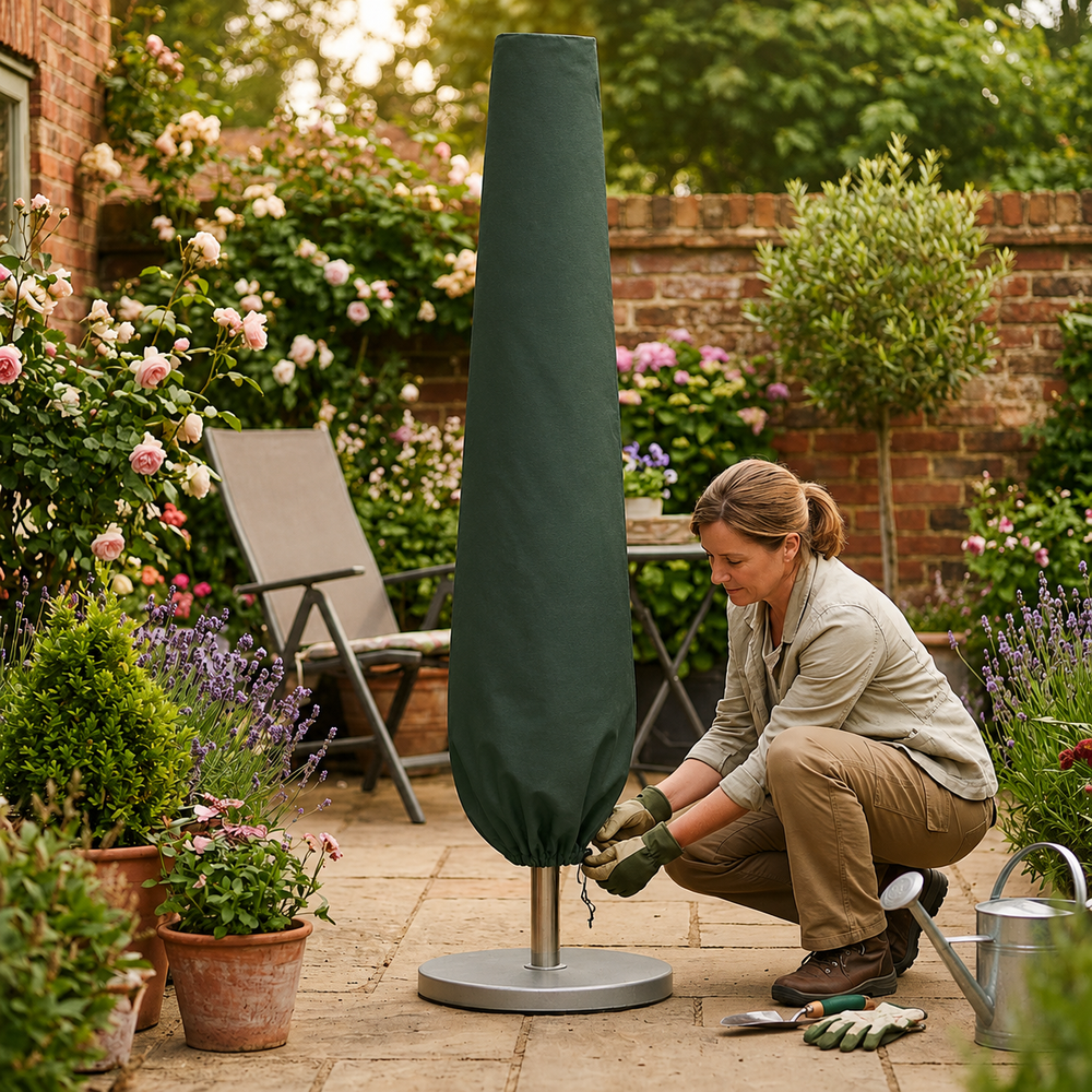 Heavy Duty Parasol Cover – Green – Polyethylene – Outdoor Use