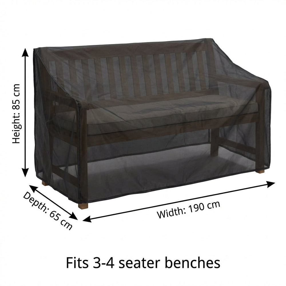 Heavy Duty 3-4 Seater Bench Cover – Black – Polyethylene – Outdoor Protection