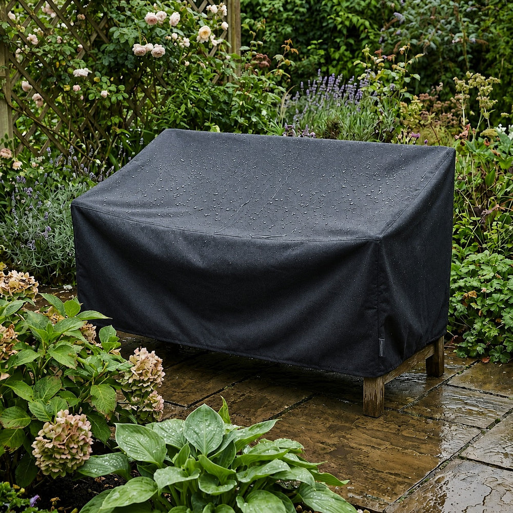 2 Seater Bench Cover – Black – Super Tough Waterproof – Garden Furniture Protection