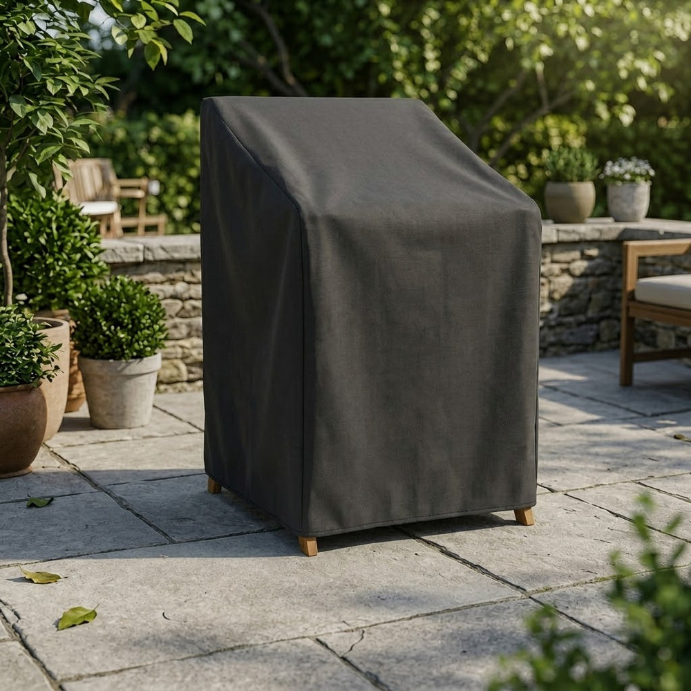 Stacking Chair Cover – Charcoal – Polyester – Outdoor Furniture Protection