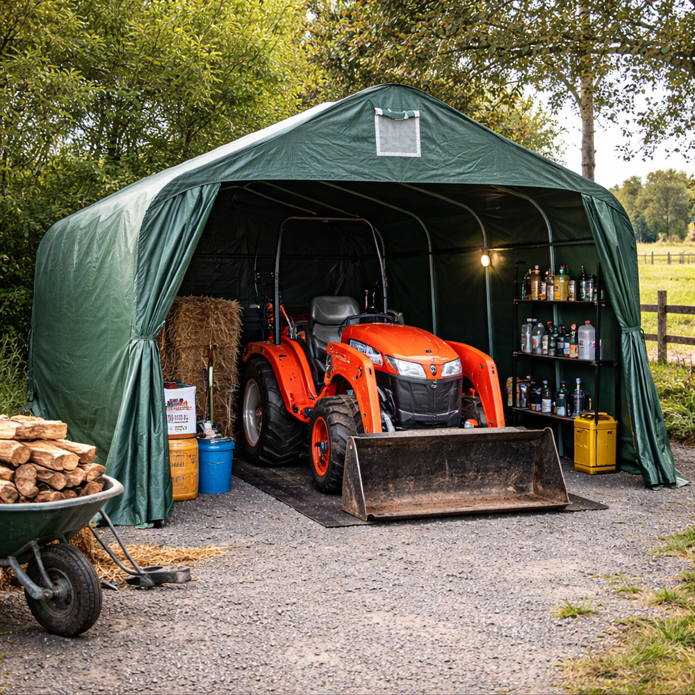 3.6x6m Grey PVC Livestock Shelter