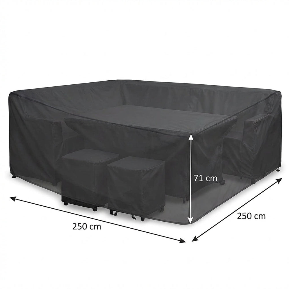 Heavy Duty Dining Set Cover – Small Square – Black – Weather Protection